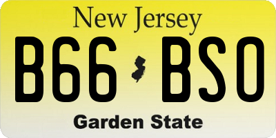 NJ license plate B66BSO