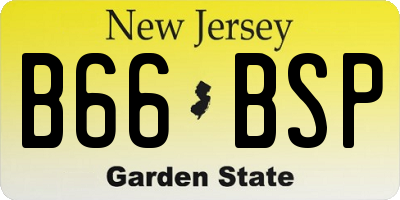 NJ license plate B66BSP