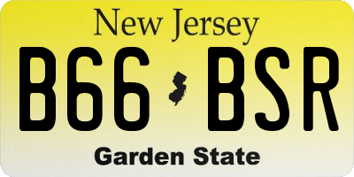 NJ license plate B66BSR