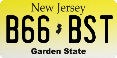 NJ license plate B66BST