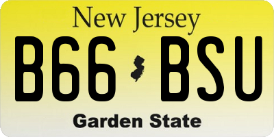 NJ license plate B66BSU