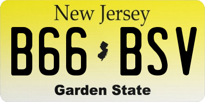 NJ license plate B66BSV