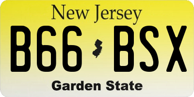 NJ license plate B66BSX