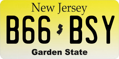 NJ license plate B66BSY