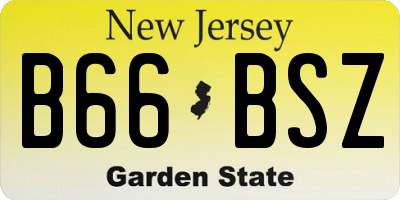 NJ license plate B66BSZ