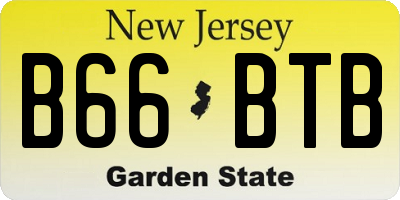 NJ license plate B66BTB