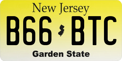 NJ license plate B66BTC