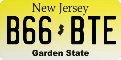NJ license plate B66BTE