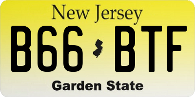 NJ license plate B66BTF