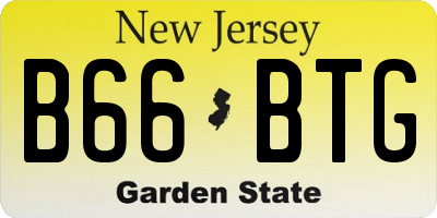 NJ license plate B66BTG