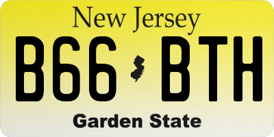 NJ license plate B66BTH
