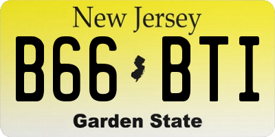 NJ license plate B66BTI