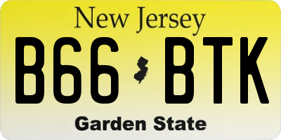 NJ license plate B66BTK