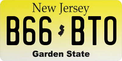 NJ license plate B66BTO