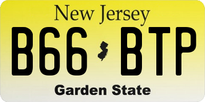 NJ license plate B66BTP