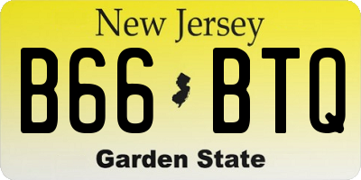 NJ license plate B66BTQ