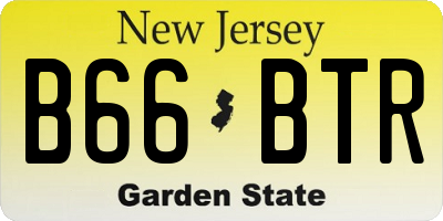 NJ license plate B66BTR