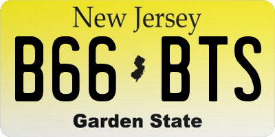 NJ license plate B66BTS