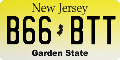 NJ license plate B66BTT