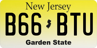 NJ license plate B66BTU