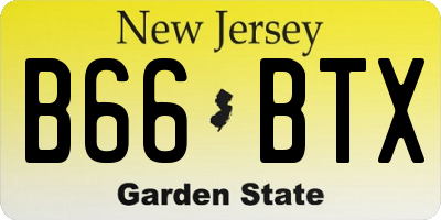 NJ license plate B66BTX