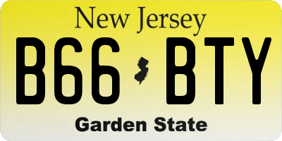 NJ license plate B66BTY