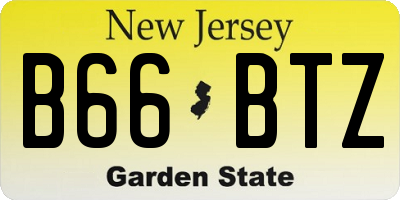 NJ license plate B66BTZ