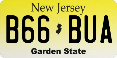 NJ license plate B66BUA