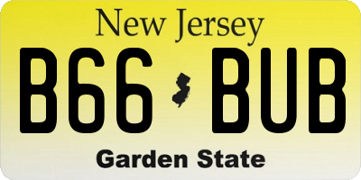 NJ license plate B66BUB