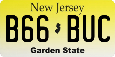 NJ license plate B66BUC