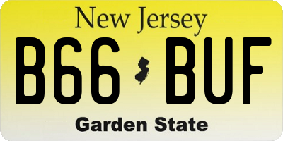 NJ license plate B66BUF