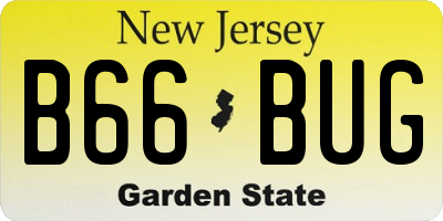 NJ license plate B66BUG