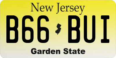NJ license plate B66BUI