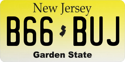 NJ license plate B66BUJ
