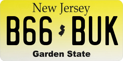 NJ license plate B66BUK