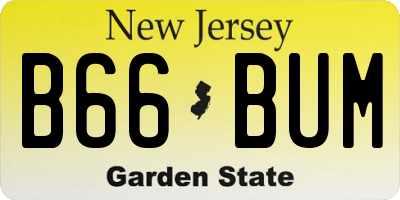 NJ license plate B66BUM