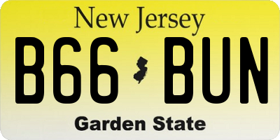 NJ license plate B66BUN