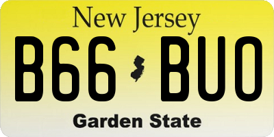 NJ license plate B66BUO