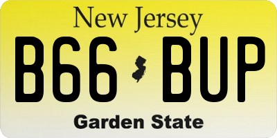 NJ license plate B66BUP