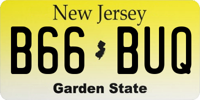 NJ license plate B66BUQ