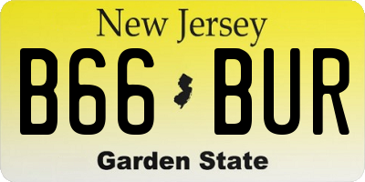 NJ license plate B66BUR
