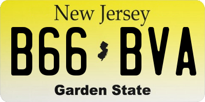 NJ license plate B66BVA