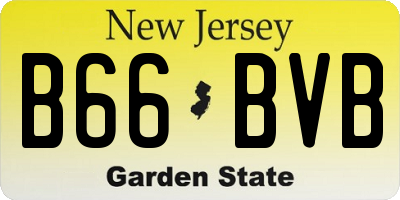 NJ license plate B66BVB