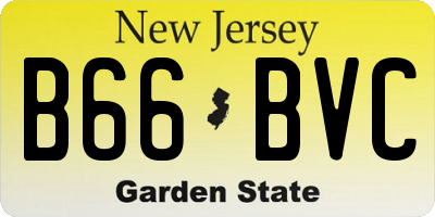 NJ license plate B66BVC