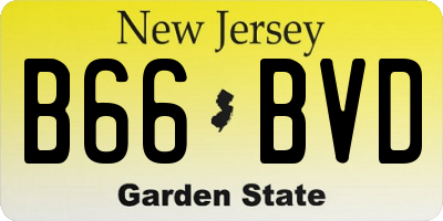 NJ license plate B66BVD