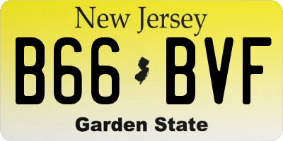 NJ license plate B66BVF
