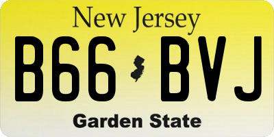 NJ license plate B66BVJ