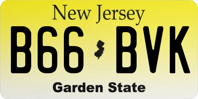 NJ license plate B66BVK