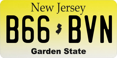 NJ license plate B66BVN