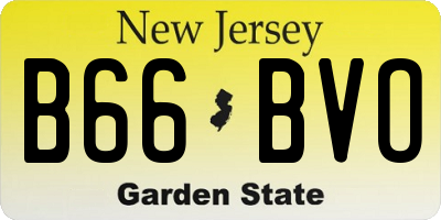 NJ license plate B66BVO